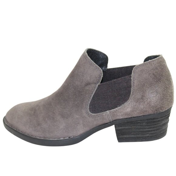 Born Dallia Charcoal Gray Leather Suede Slip On Ankle Boot Size 9 - Picture 7 of 9
